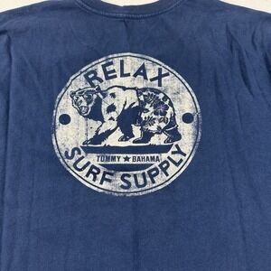 Tommy Bahama Shirt Mens 2XL Blue Graphic Relax Surf Supply Bear Short Sleeve Tee